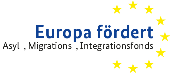 Logo: Europa fördert Asyl-, Migrations-, Integrationsfonds