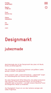 Einladungsflyer zum Designmarkt Jubezmade am 30. Juni 2023